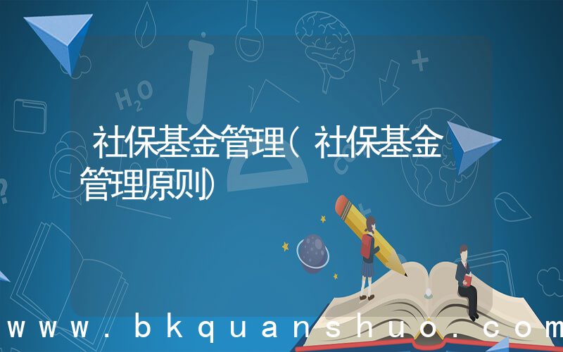 社保基金管理(社保基金 管理原则)